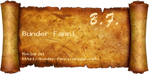 Bunder Fanni névjegykártya